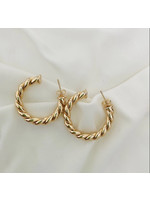 House Gold Jewelry Twisted Hoop Earrings
