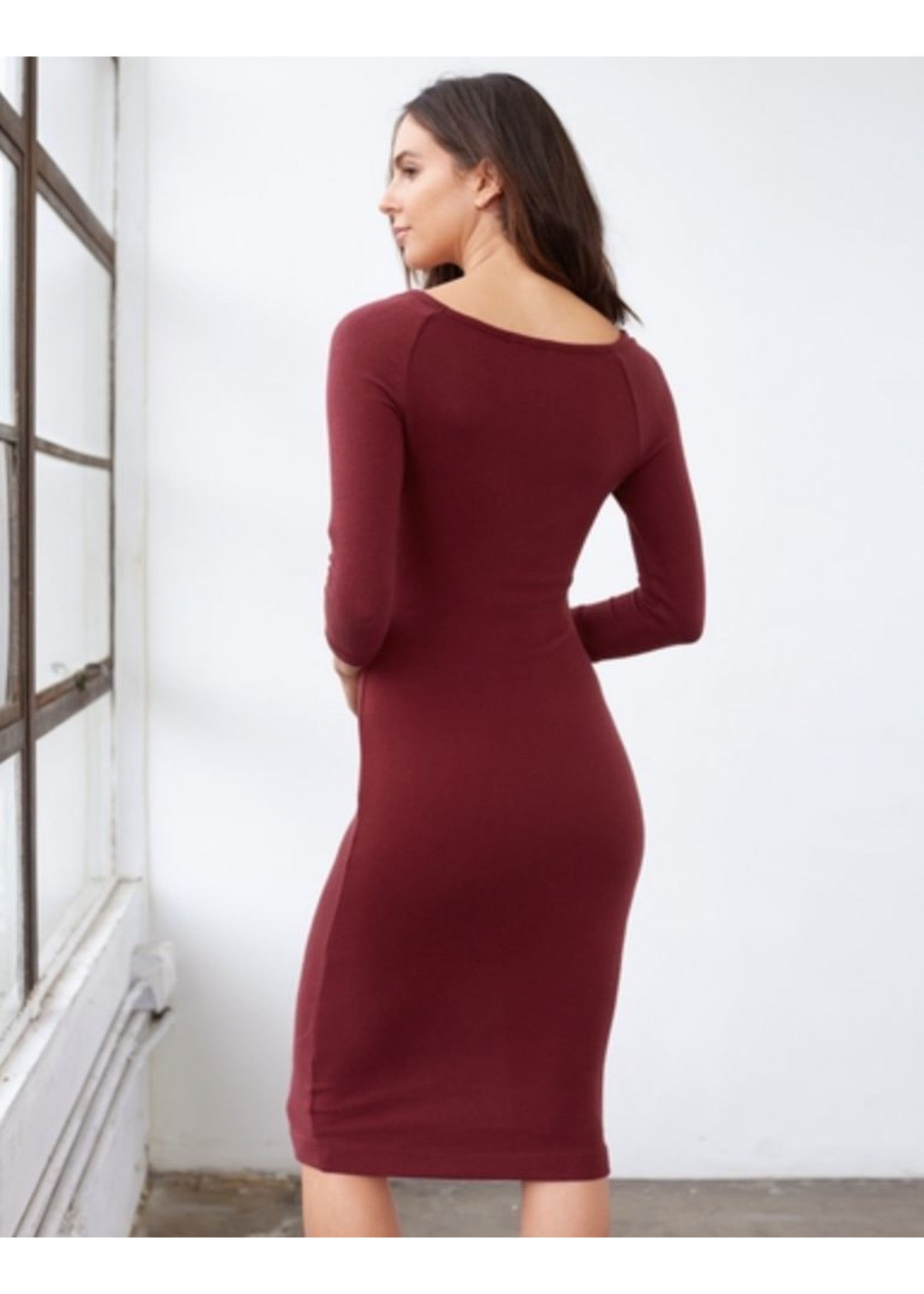 3DOTS Brushed Sweater Ribbed Dress