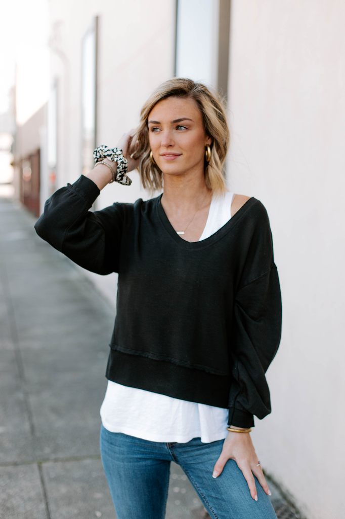 v neck fleece pullover