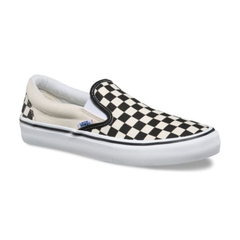 Vans Slip-On Checkerboard Skate Shoe - Black / White