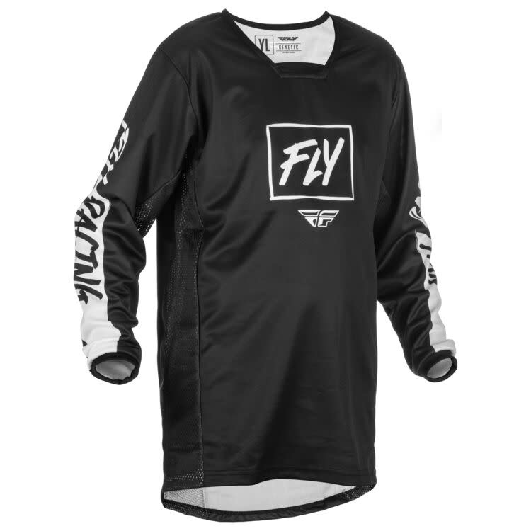 Fly Racing 2022 Fly Racing Kinetic Rebel Youth Black/White Jersey