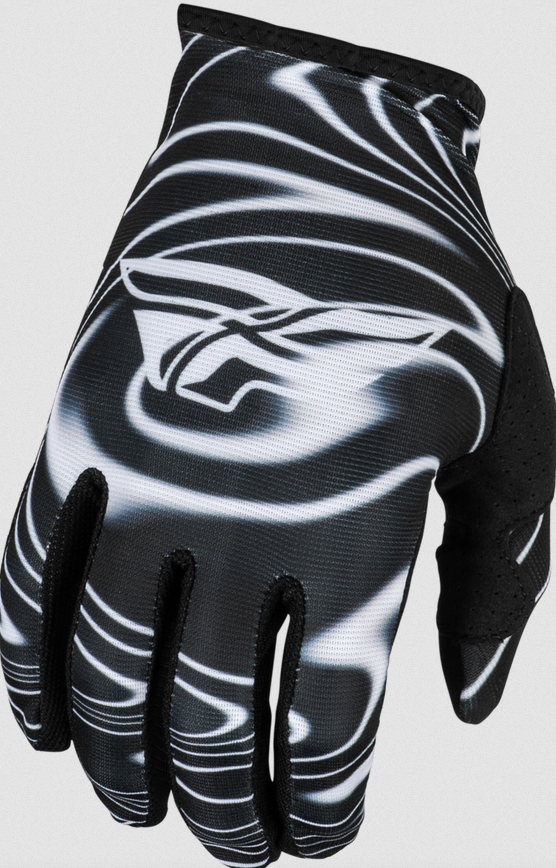 2024 Fly Racing Lite Warped Black White Gloves Gordy s Bicycles