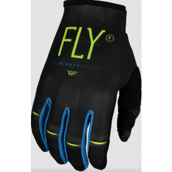 Fly Racing 2024 Fly Racing Kinetic Prodigy Charcoal/Neon Green/True Blue Gloves