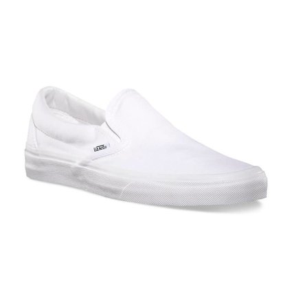 vans slip on true white