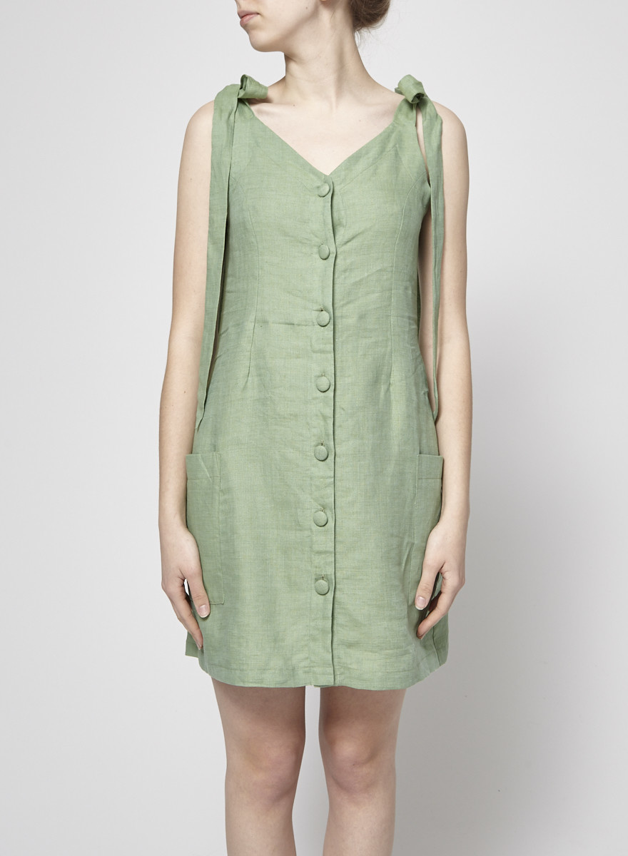 robe en lin verte