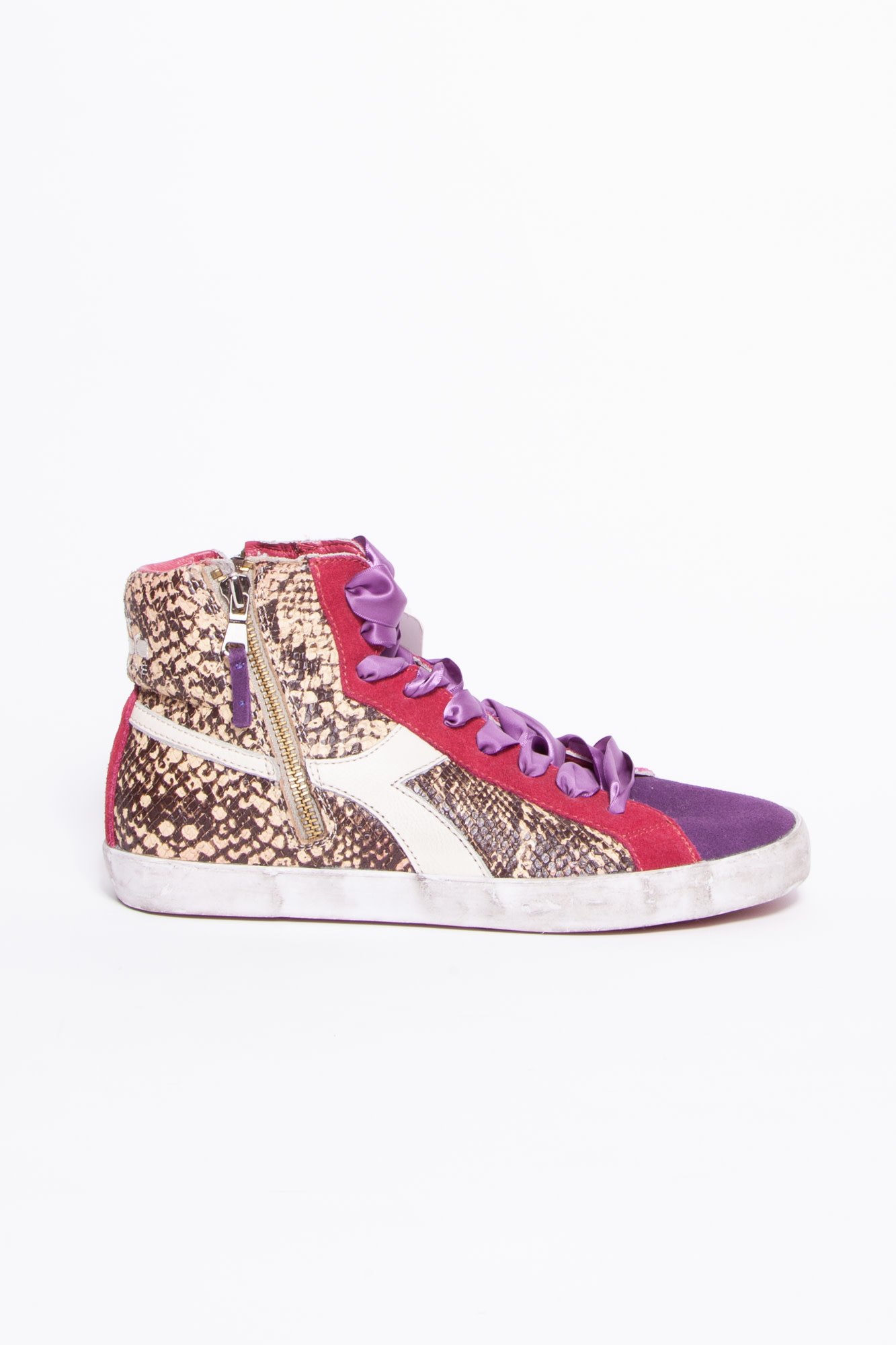 snake print high top sneakers