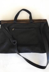 Daniele Basta Mask - leather bag with transparent part mustard/black
