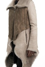 NESTI SH - shearling and bull jacket in Dove Grey and Taupe