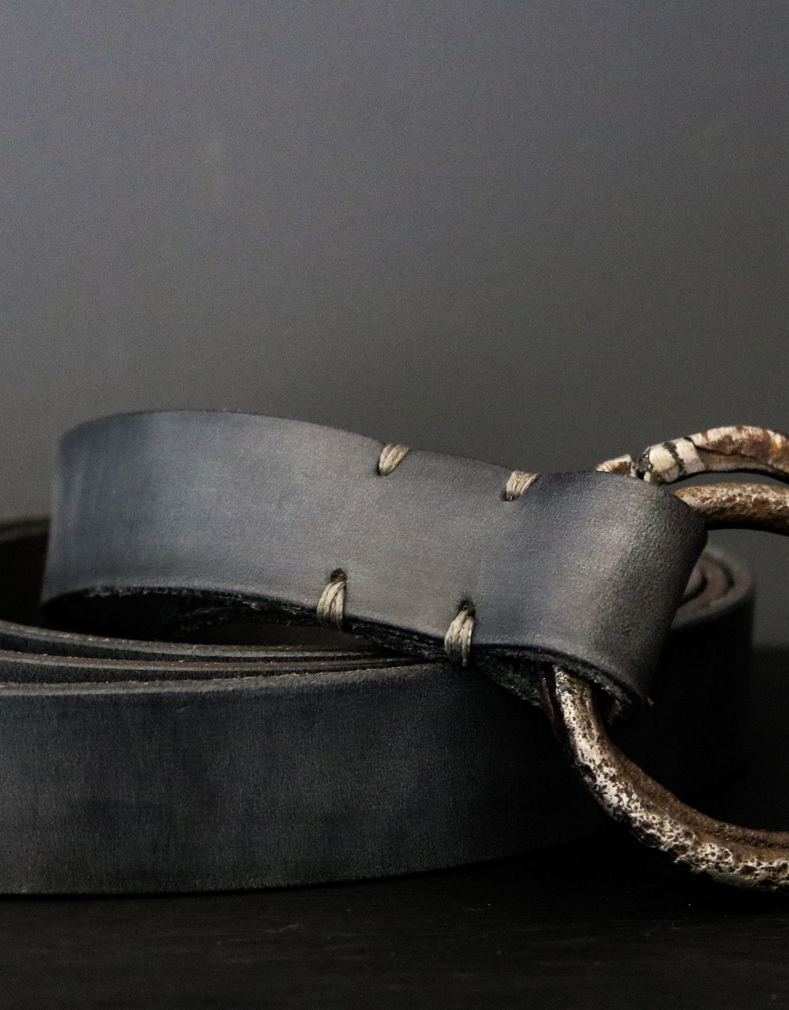 Twin Rings Belt - Dark Grey