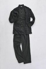 Herbal-dyed 2 Layers Gauze Pajamas Set Charcoal Grey [Kyo Wazarashi Mensya]