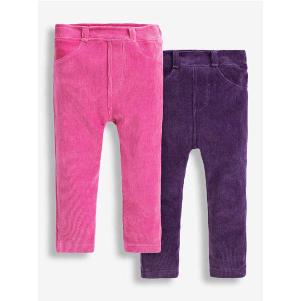 Jojo Maman Bebe Girls 2 Pk Cord Jeggings Yellow Turtle