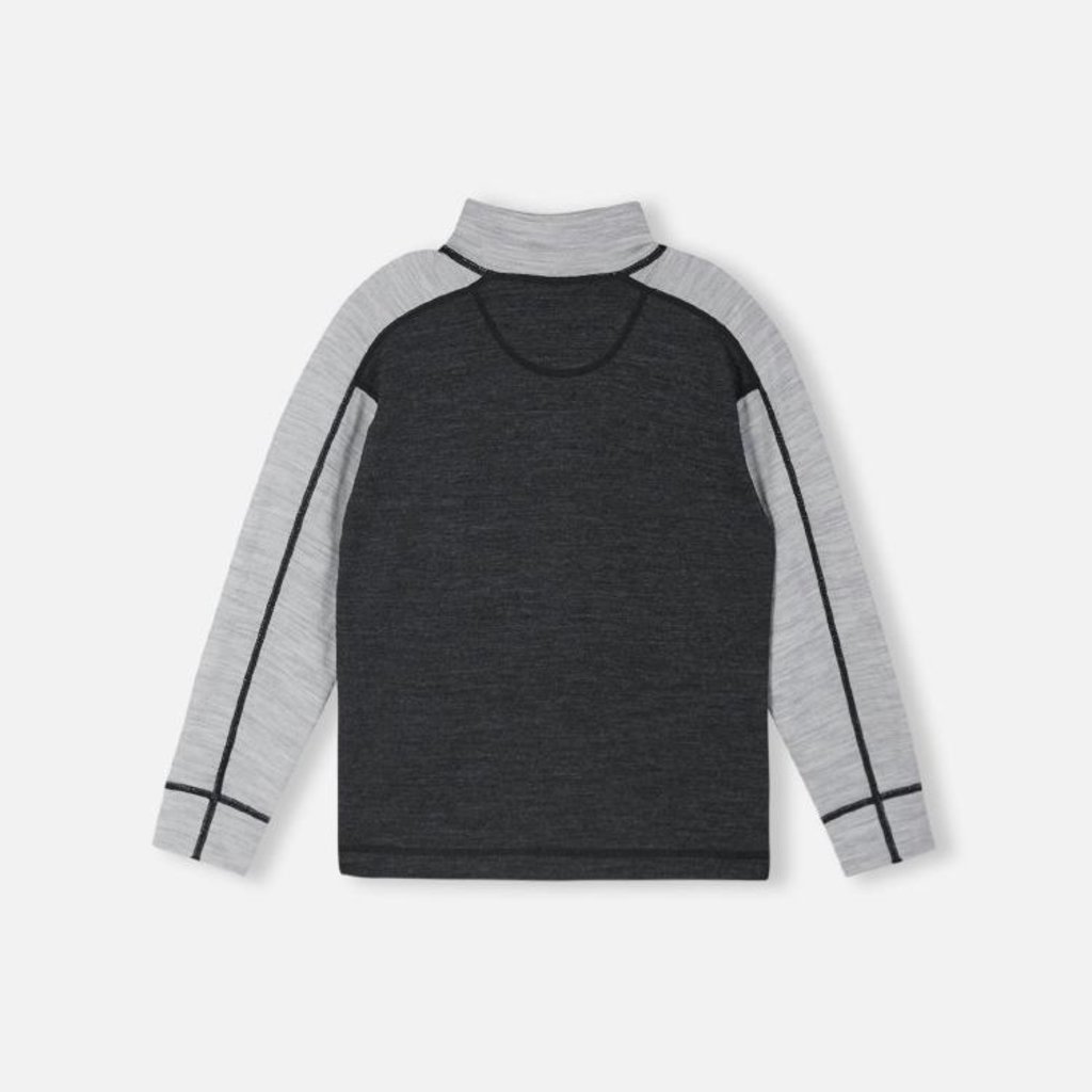 Reima Reima Toddler Villanen Merino Wool Full Zip Sweater - Color: BLK MELANGE - Size: 7