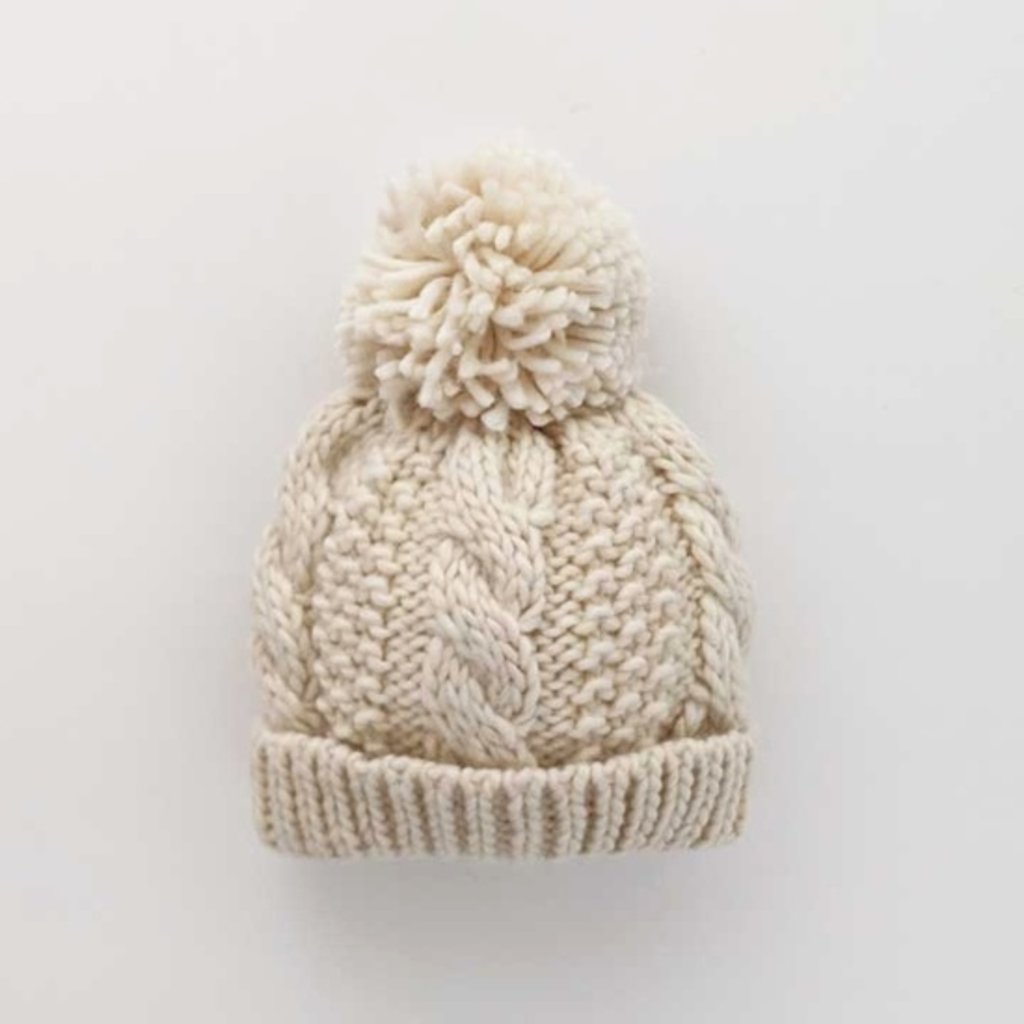 Huggalugs Baby Cable Beanie - NAT - S (0-6 Mo)
