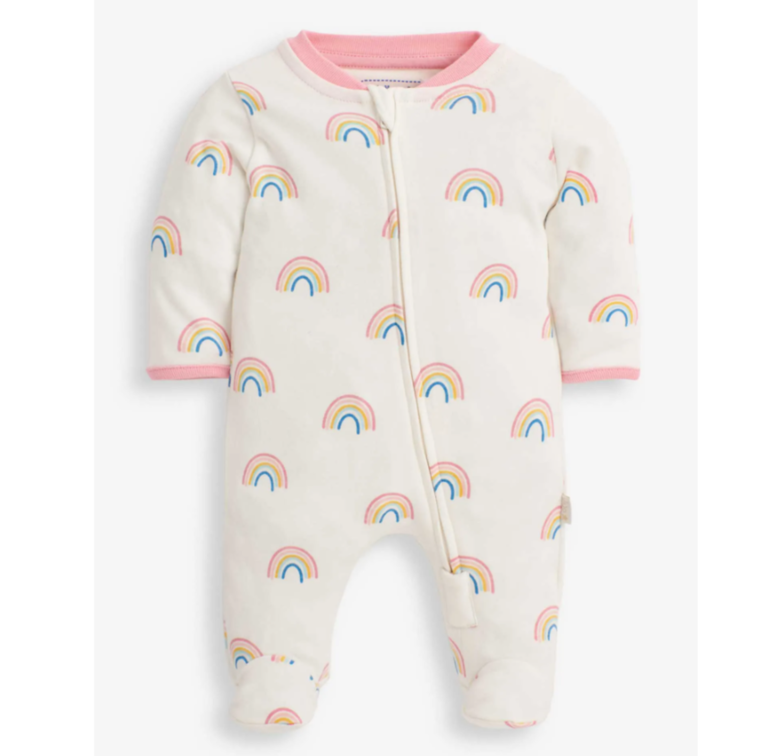 JoJo Maman Bebe JoJo Maman Bebe Rainbow Zip Sleepsuit