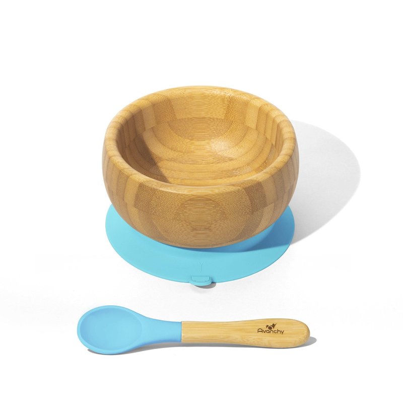 Avanchy Avanchy - Bamboo Suction Baby Bowl & Spoon BLUE