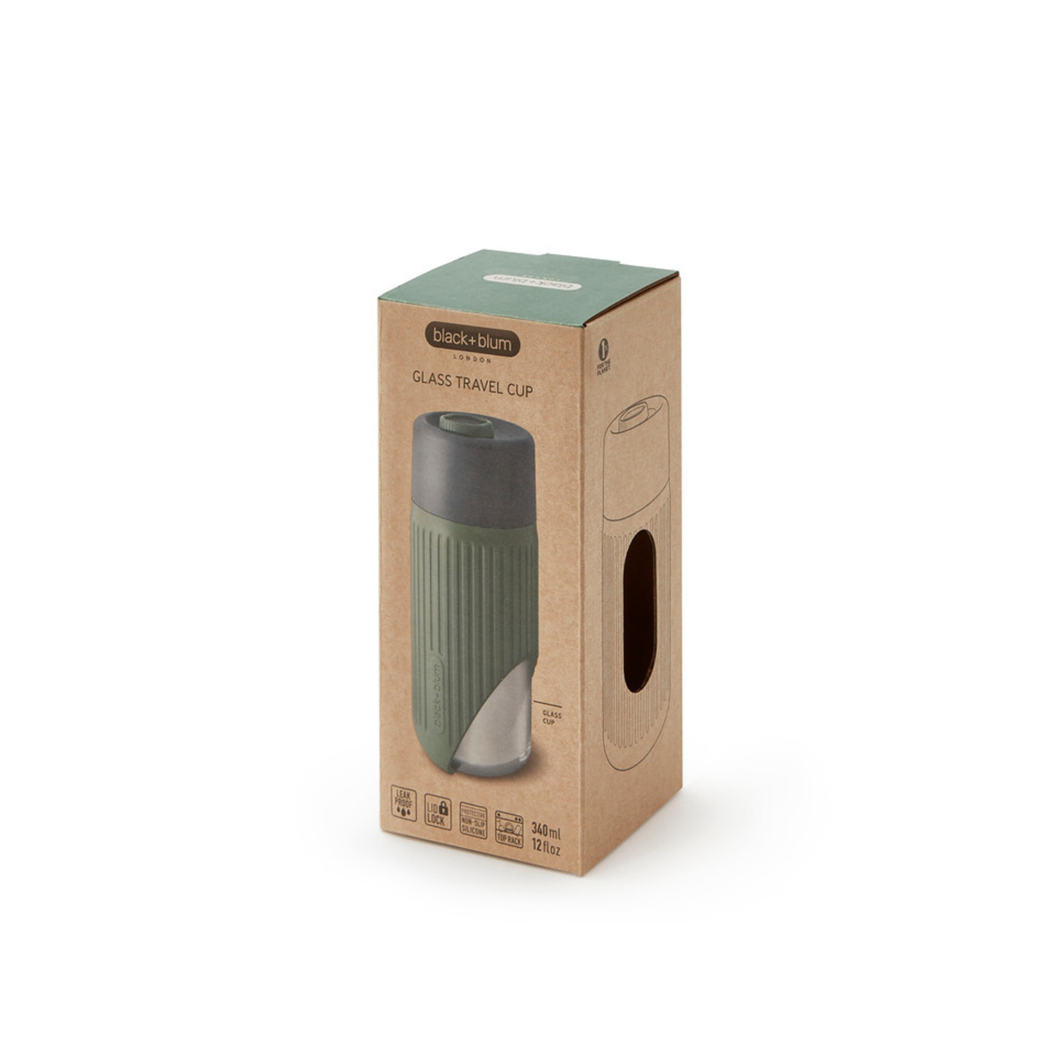 Black + Blum Glass Travel Cup - OLIVE - Yellow Turtle