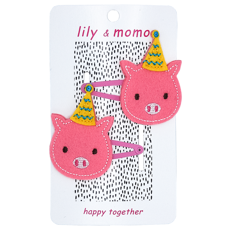 Lily & Momo Lily & Momo Hair Clips - PIGGY PARTY