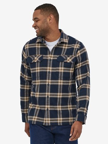 Patagonia fjord flannel shirt navy outlet