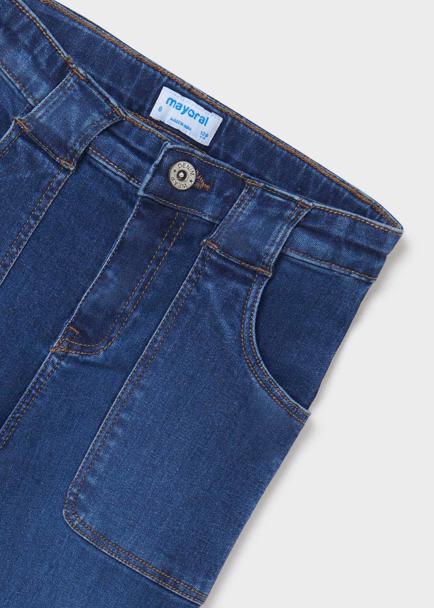 Girls belted denim pants Dark Jeans | Mayoral ®