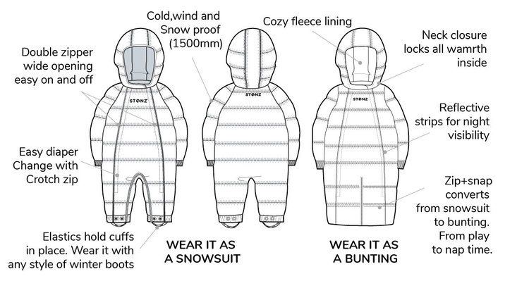 Stonz Baby Insulated Puffer Snow Suit & Bunting Bag