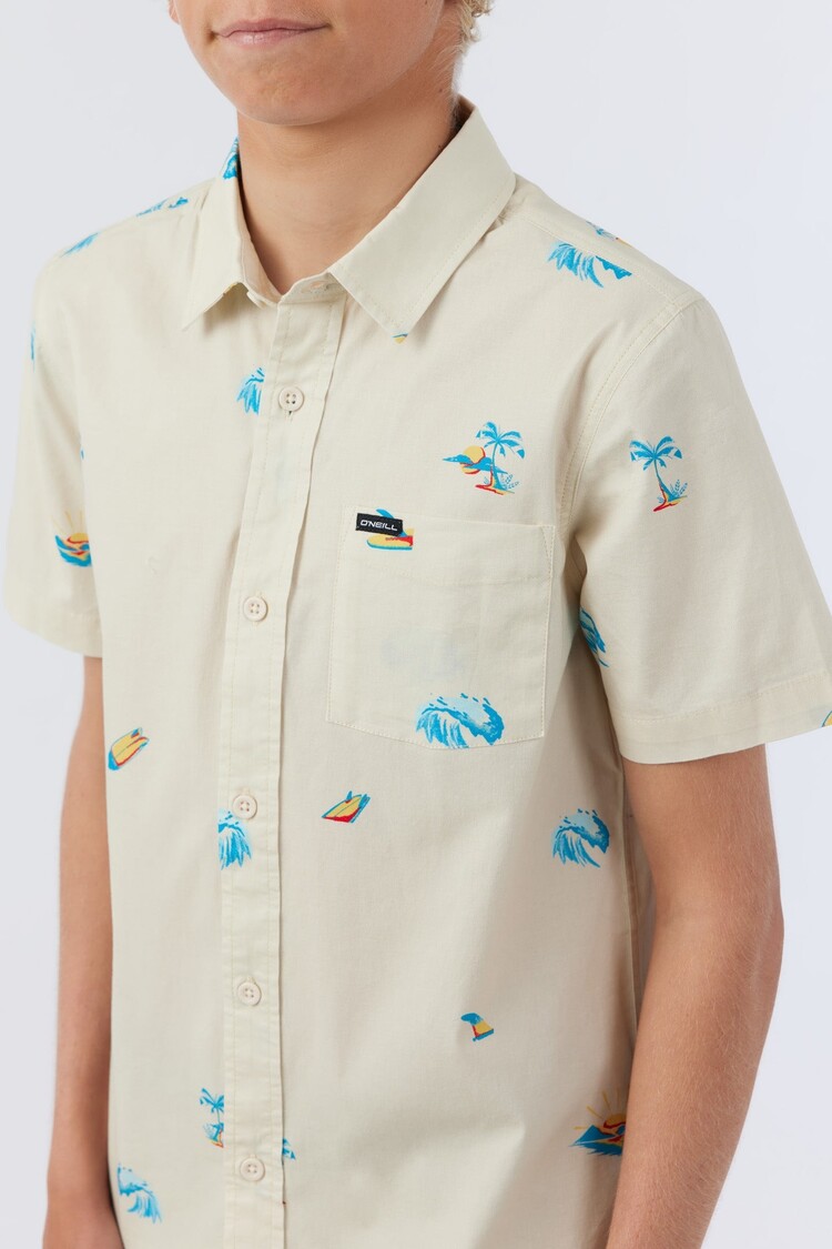 O'Neill O'Neill Boys Quiver Stretch Short Sleeve Shirt Cream XL (18-20)