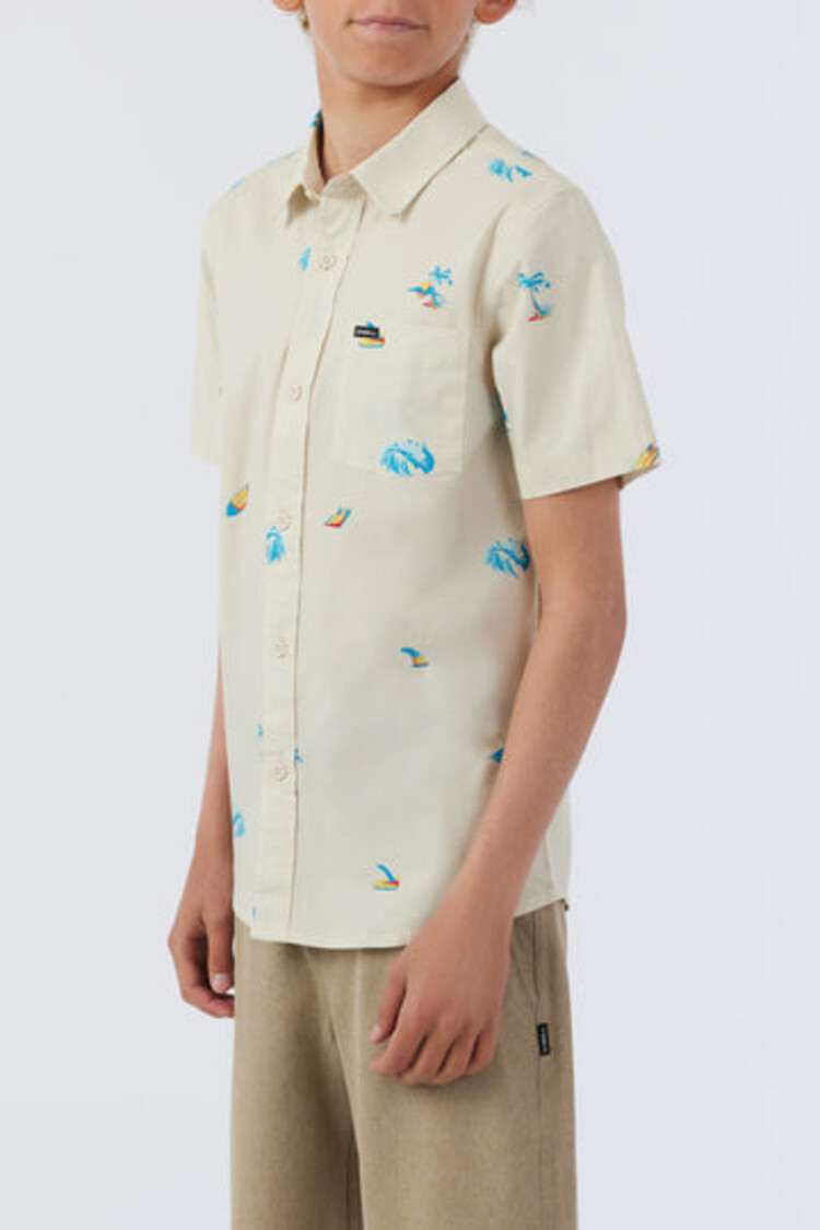 O'Neill O'Neill Boys Quiver Stretch Short Sleeve Shirt Cream XL (18-20)