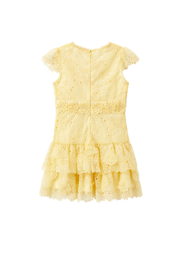 Marlo Junior Mia Lace Dress - LEMON