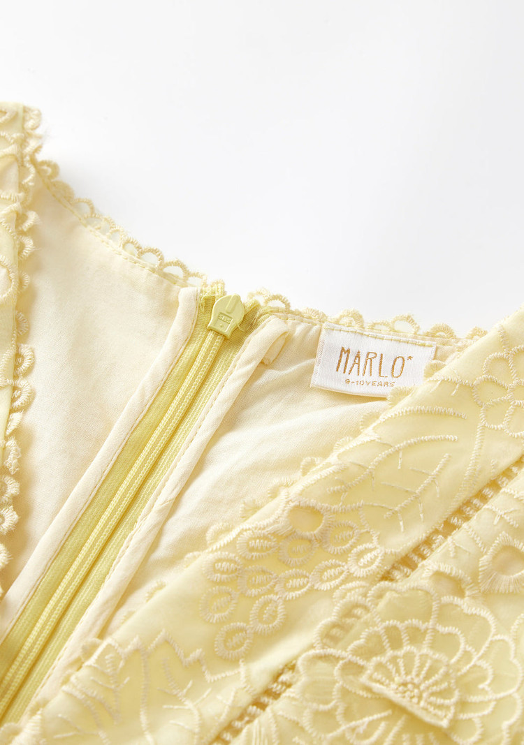 Marlo Junior Mia Lace Dress - LEMON