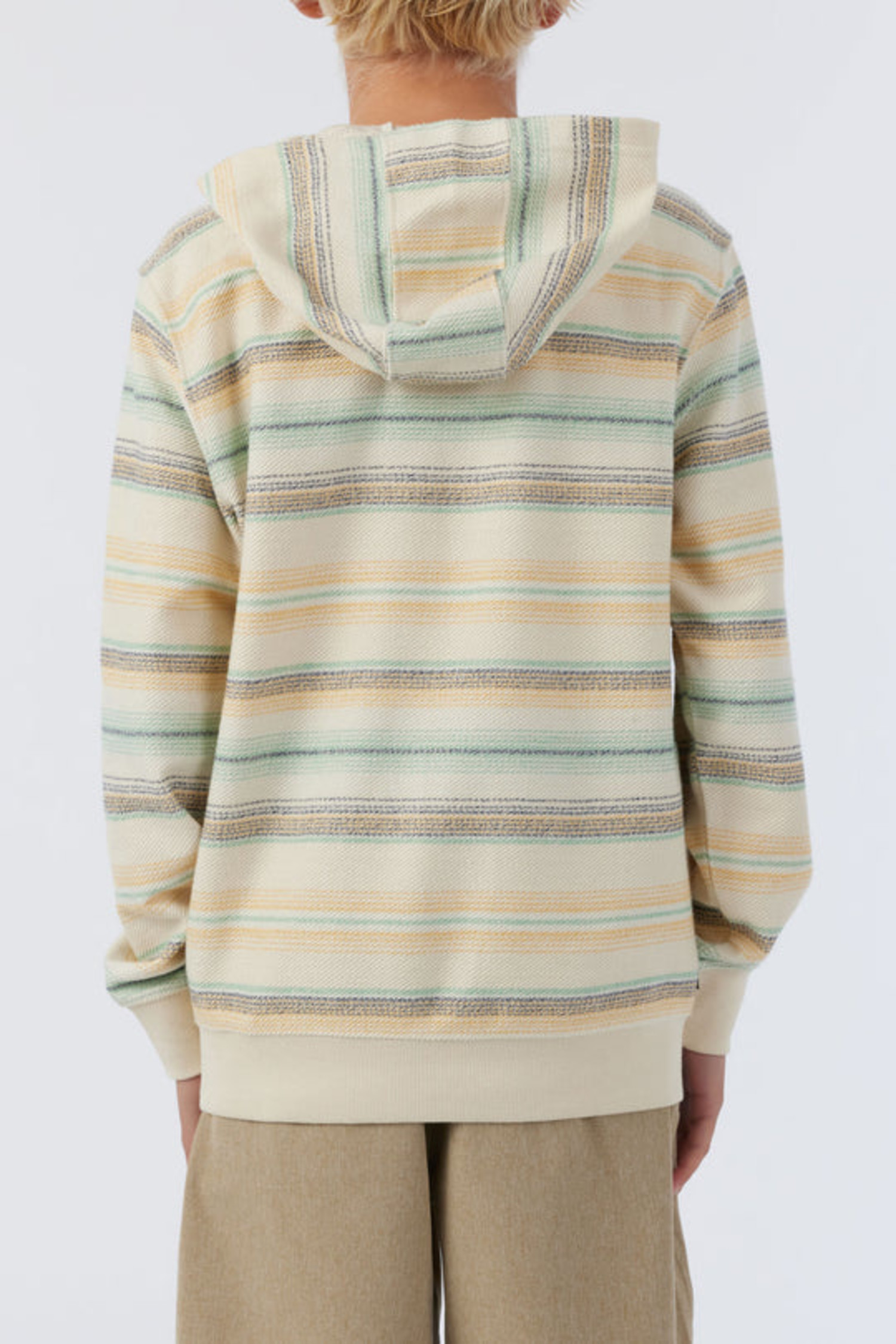O'Neill Women's Half Zip Fleece Hoodie Pullover (Cream Stripe, Medium) 