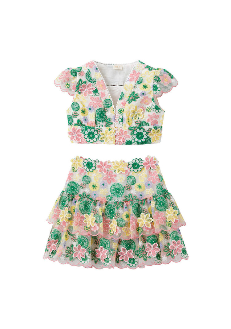 Marlo Kids Agathe Embroidered Top - FLORAL