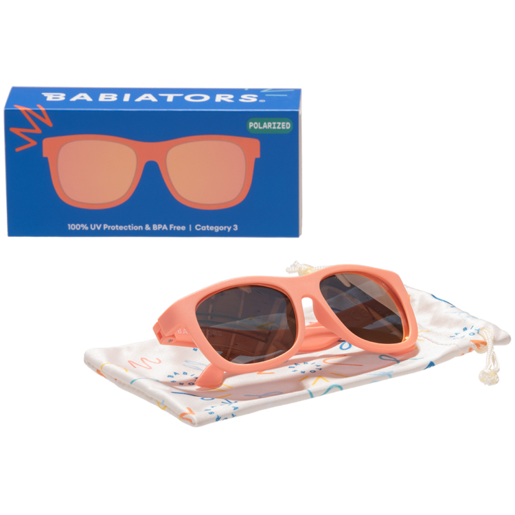 Babiators Babiators Polarized Navigator: Perfectly Papaya - Peach Mirrored Lens