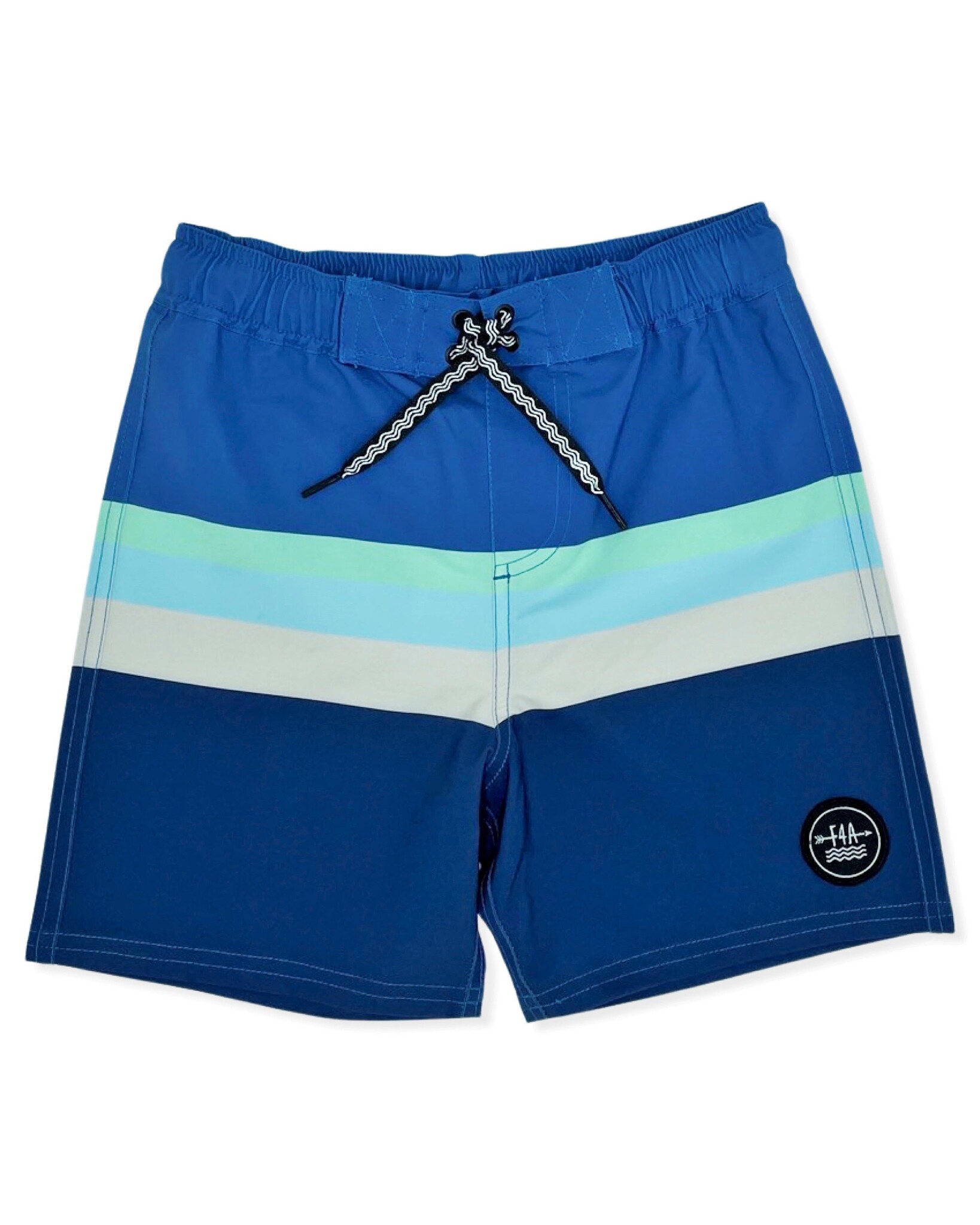 Feather 4 Arrow - Kids Voyager Boardshort - NVY - Yellow Turtle