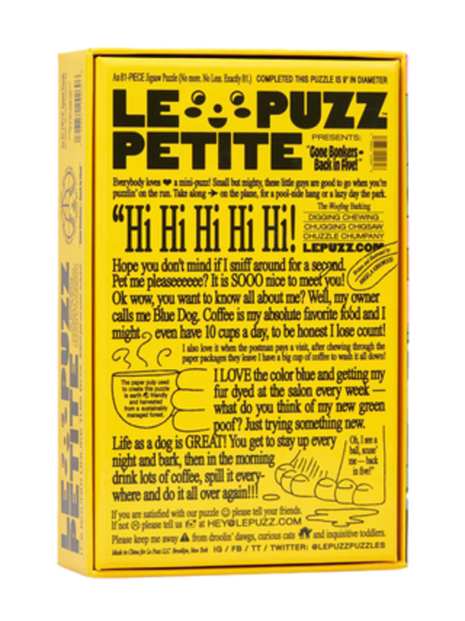 Le Puzz 81pc Puzzle - GONE BONKERS-BACK IN FIVE - Yellow Turtle