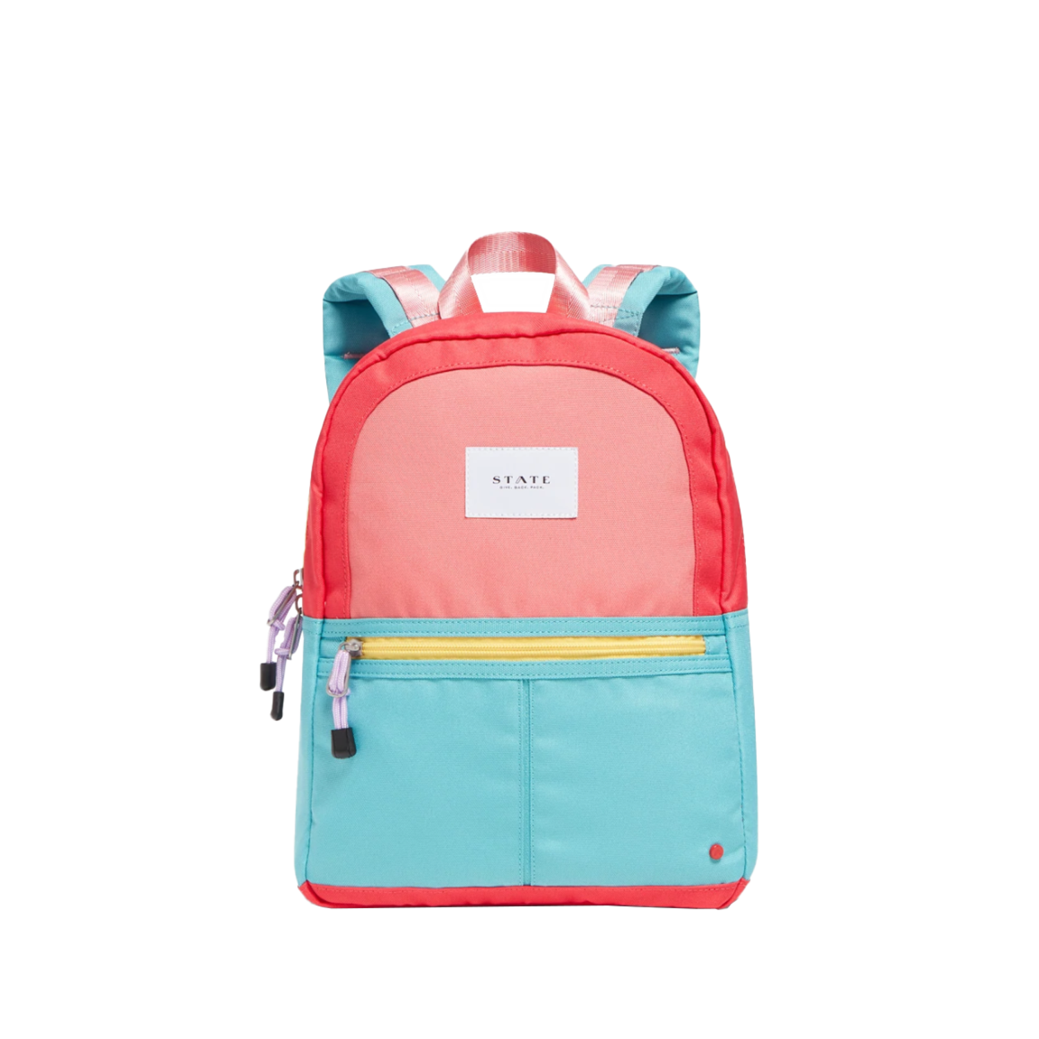 STATE Kane Kids Mini Backpack - PINK/MINT - Yellow Turtle