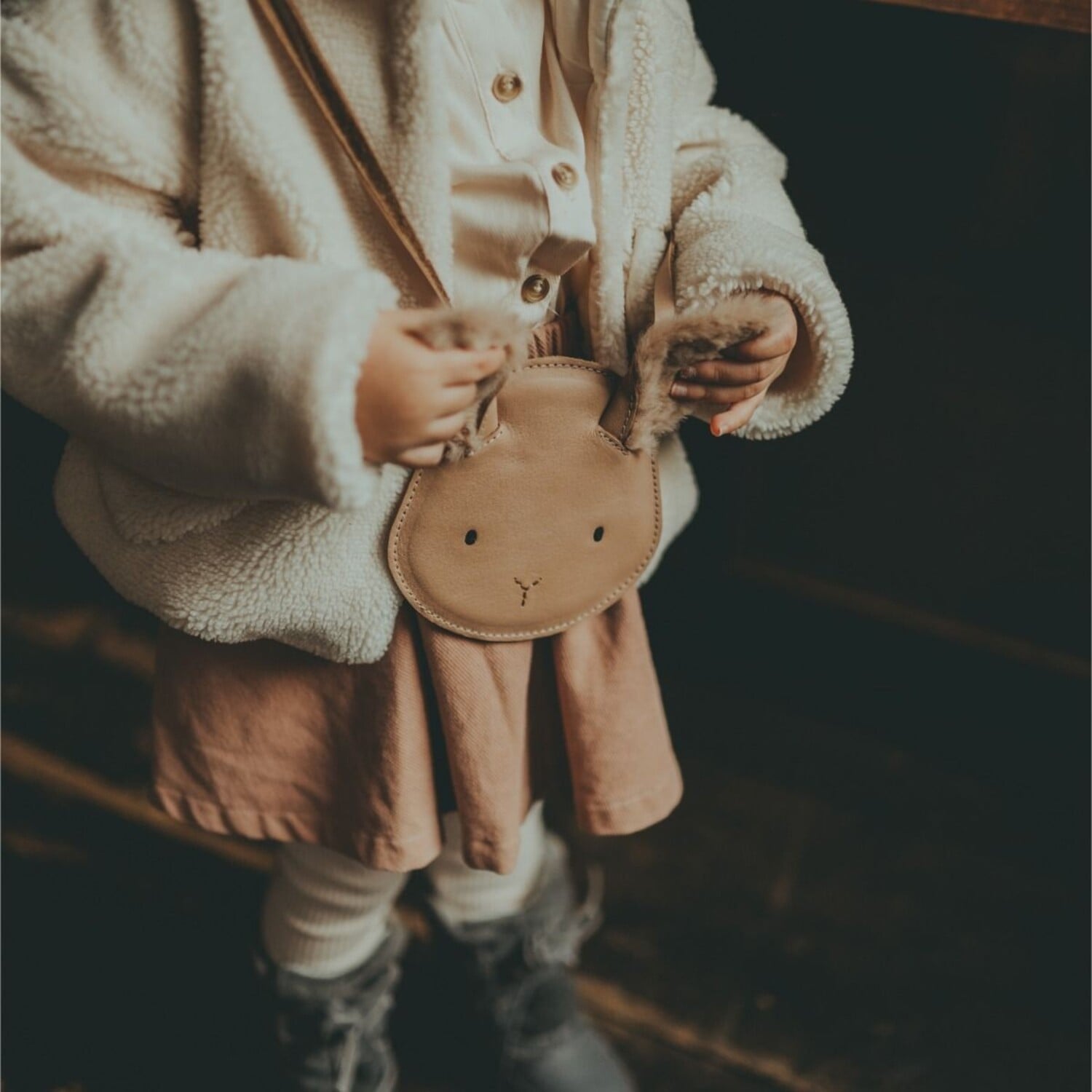 Donsje Britta Purse - Fluffy Bunny - LIGHT RUST LEATHER - Yellow 