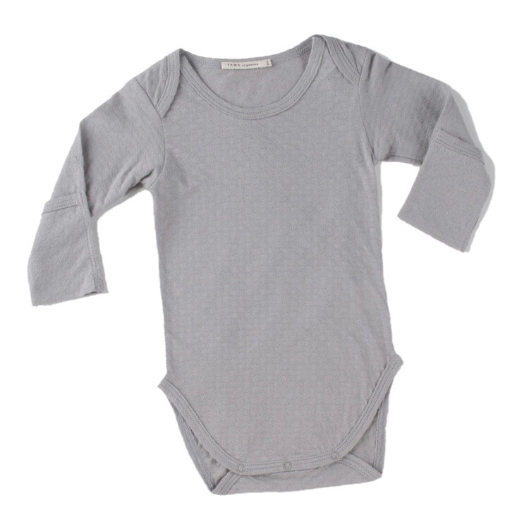 Tane Organics Inc Tane Organics Baby Pointelle Onesie with Handcover - GRAY