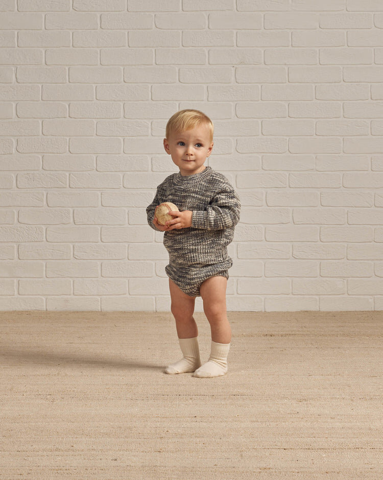 Rylee + Cru Rylee & Cru Baby Knit Bloomer - HEATHERED SLATE