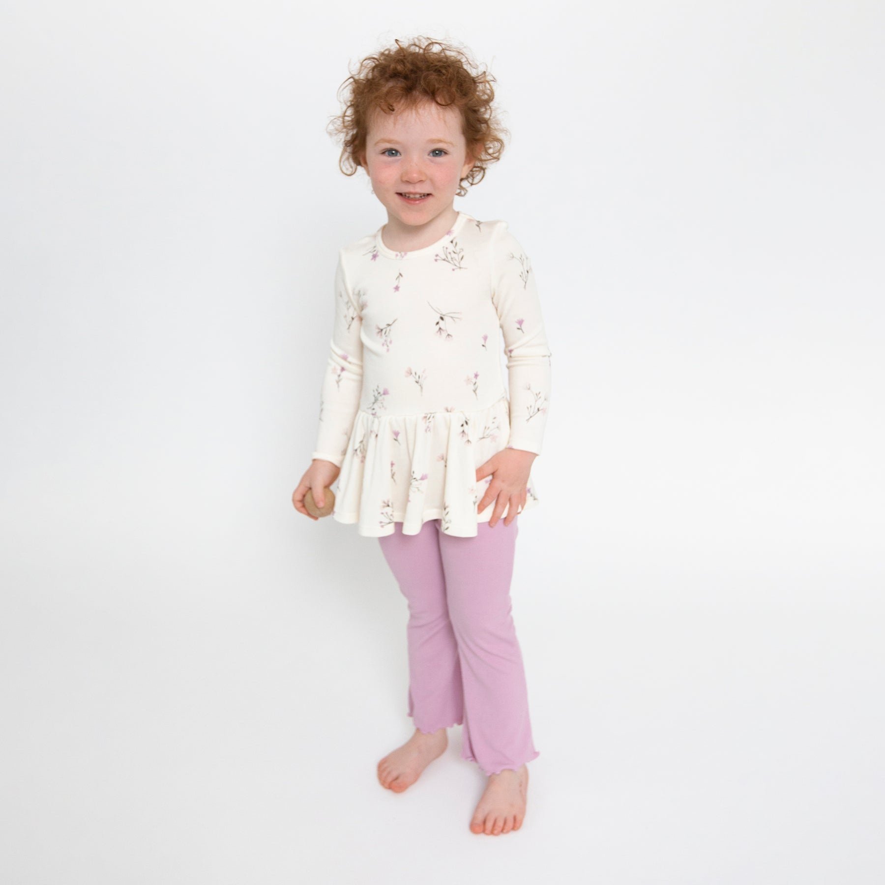 Little Kids' Rib Flare Pants in Multi Floral