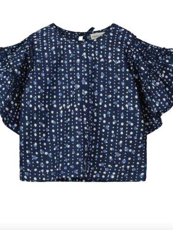 Poppet & Fox Kids Ruffle Sleeve Dot Blouse - IND