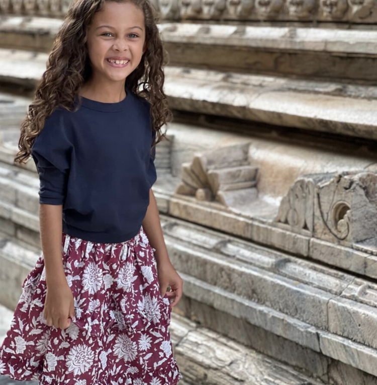 Poppet & Fox Junior Batwing Tee - INDIGO