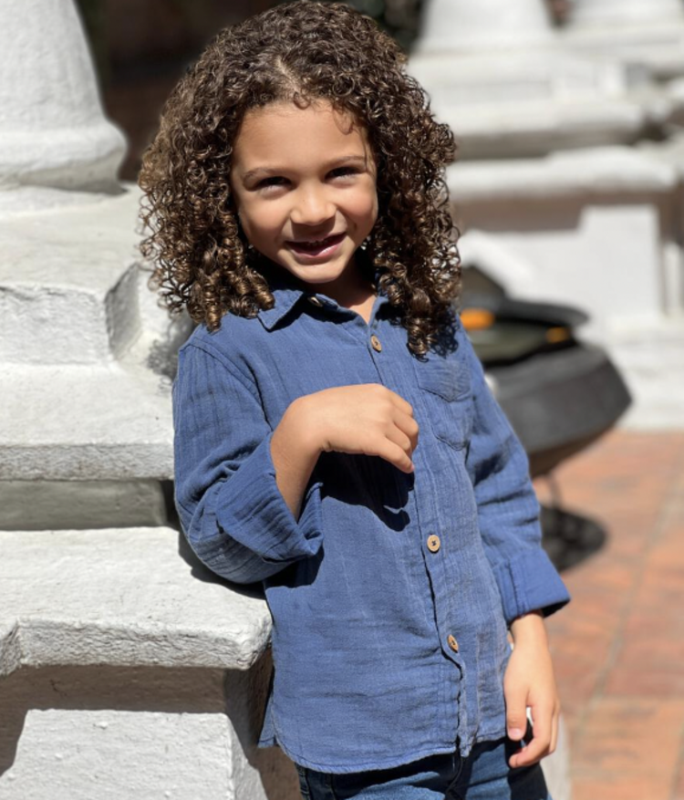 Poppet & Fox Junior Collared Shirt - INDIGO