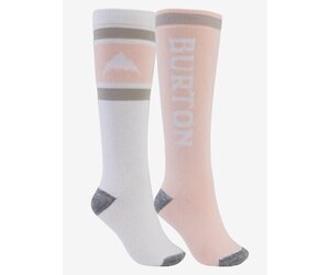 Burton Women s Weekend Midweight Socks 2 PK WHITE PEACH