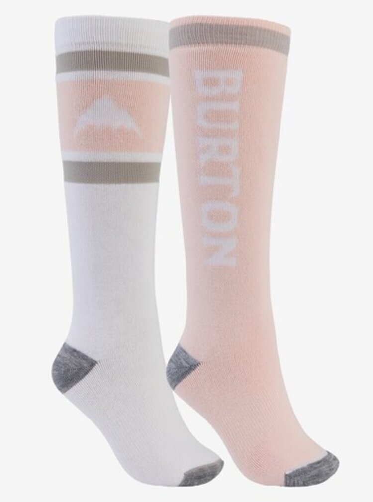 Burton Burton Women's Weekend Midweight Socks 2 PK - WHITE/PEACH