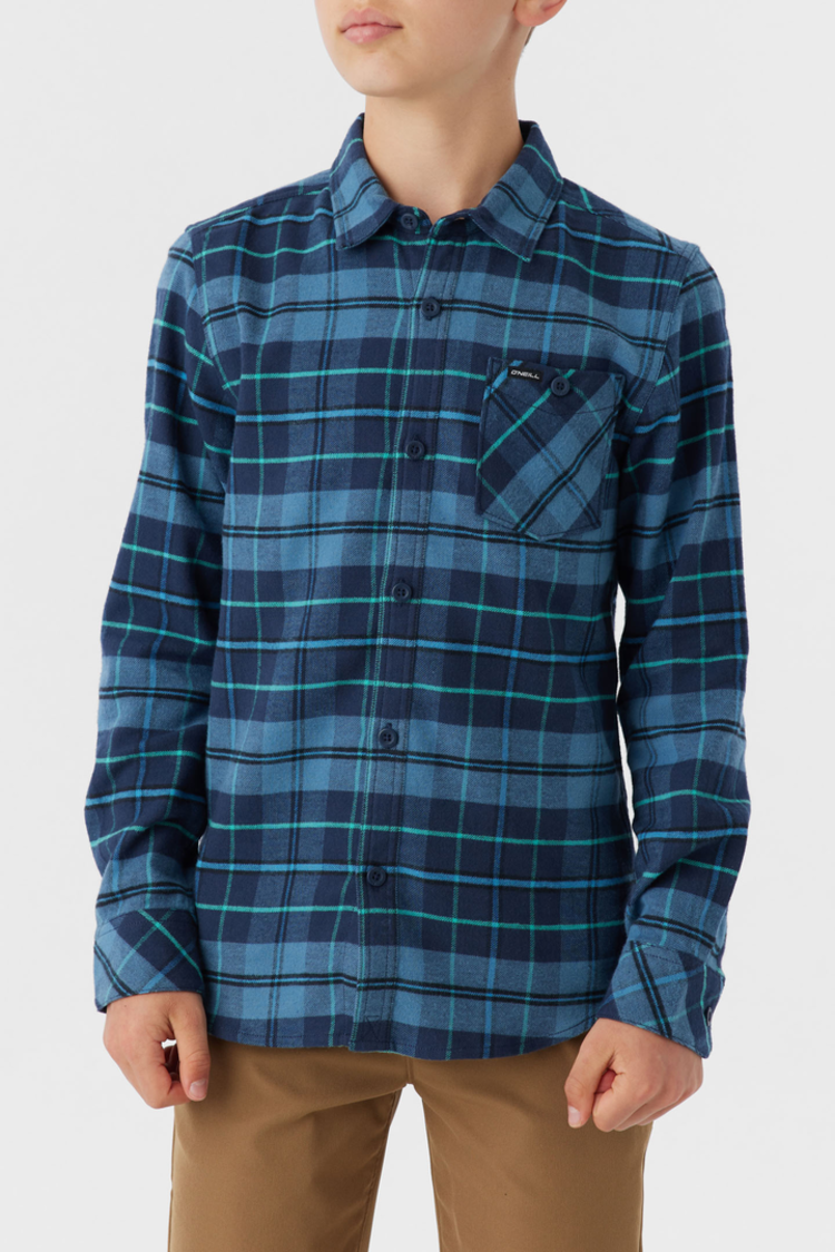O'Neill O'Neill Junior Redmond Plaid Stretch Flannel - STB L (14/16)