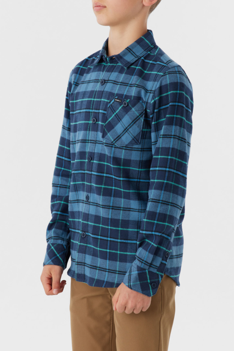 O'Neill O'Neill Junior Redmond Plaid Stretch Flannel - STB L (14/16)