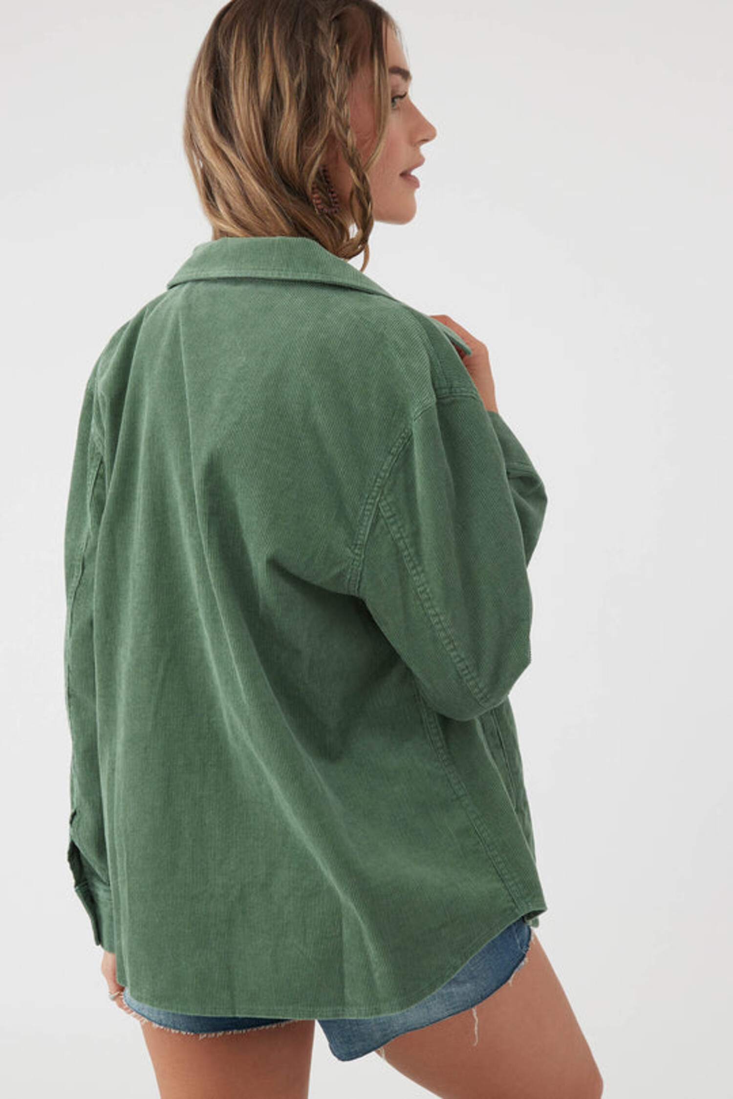 WONDERFULWORLD(カネコイサオ)ノーカラー刺繍ジャケット オリーブ色 O'Neill Women's Tidal Corduroy Button-Up Jacket - GRN - Yellow Turtle