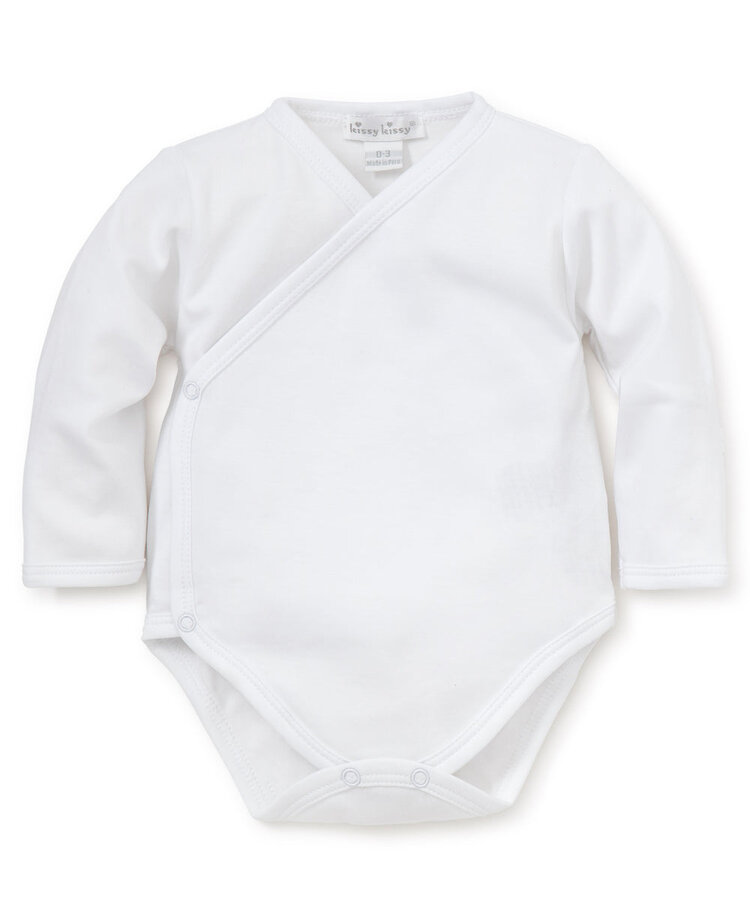Kissy Kissy Kissy Kissy Baby Basic Long Sleeve Cross Bodysuit - WHITE