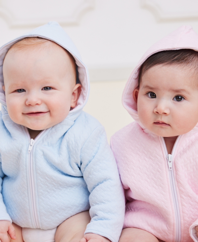 Kissy Kissy Kissy Kissy Baby Jacquard Padded Zip Jacket - LIGHT BLUE