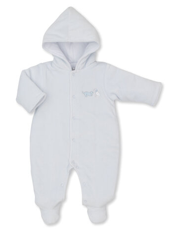 Kissy Kissy Kissy Kissy Baby Vlr Footed Bunting - LT BLUE