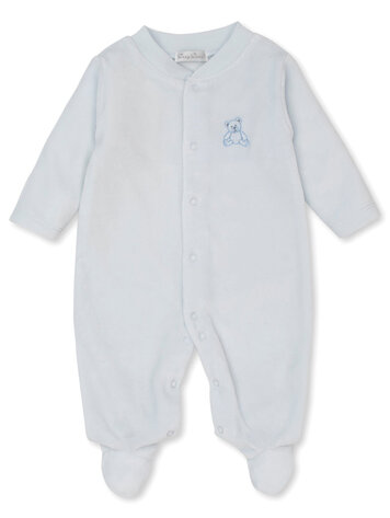 Kissy Kissy Kissy Kissy Baby Velour Footie - LT BLUE
